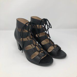 Diva Lace Up Black Ankle Booties